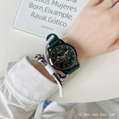 Ümmarguse sihverplaadi ja nahkrihmadega meeste käekell