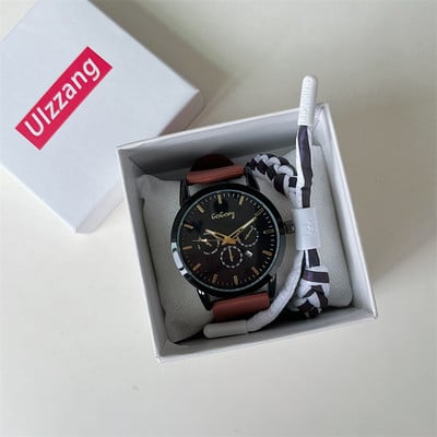 Ümmarguse sihverplaadi ja nahkrihmadega meeste käekell