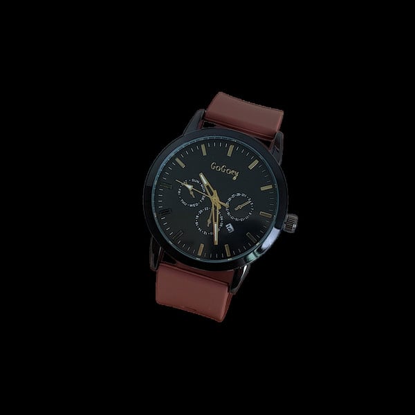 Ümmarguse sihverplaadi ja nahkrihmadega meeste käekell