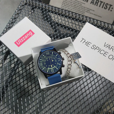 Vyriškas retro laikrodis su silikonine apyranke