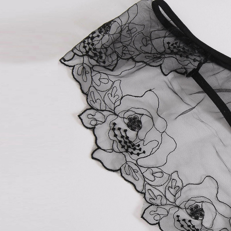 Női átlátszó fehérnemű szett fűző csipke aládrót melltartó bugyi öltöny női csábító fehérnemű szett sous vetement femme