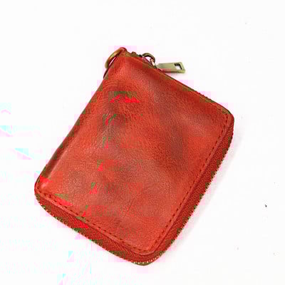 Nahast rahakott naistele Meeste Vintage käsitööna valmistatud lühike väike kahepoolne lukuga rahakott rahakott, meesterahvas koos münditaskuga