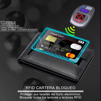 Мъжки мини портфейл Минимализъм Портфейл за мъже RFID Business ID Поставка за кредитна карта Капак Чанта Щипка за пари Мъжко портмоне
