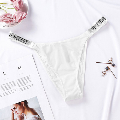 Σέξι γυναικεία δαντέλα Push Up Σετ σουτιέν Λευκό στρας bralette Letter Κομμάτια οικείο κοστούμι Κομψό γυναικείο εσώρουχο