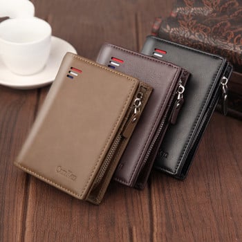 Wallet Men 2022 Νέα κοντή θήκη πιστωτικής κάρτας Vintage ανδρική τσέπη με δερμάτινο φερμουάρ Πορτοφόλι Πολυλειτουργική θήκη χαρτονομισμάτων