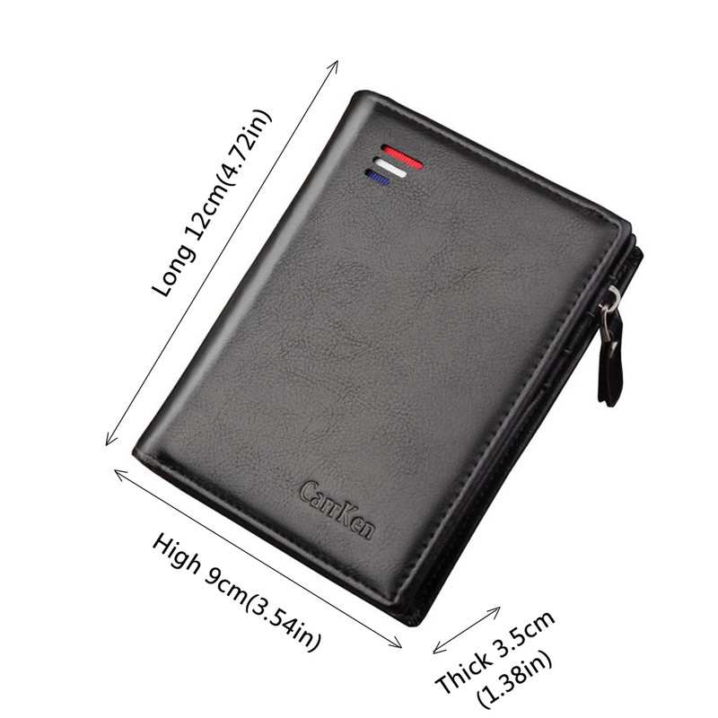 Férfi pénztárca, 2022, új, rövid hitelkártyatartó Vintage érmezseb férfi bőr cipzáras pénztárca multifunkciós pénztárca számlatartó