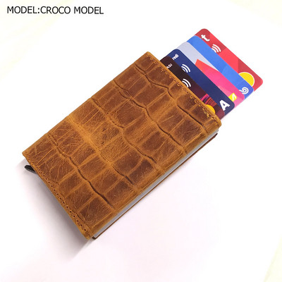 Nutika rahakoti visiitkaardihoidja Päris lehmanahast käsitsi valmistatud nutikas automaatne kaardihoidja meestele kingitus