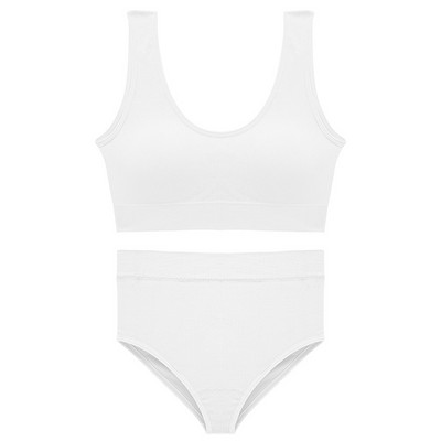 Moteriškas besiūlių liemenėlių rinkinys Seksualios kelnaitės su aukštu juosmeniu, be laidų, apatinis trikotažas be nugarų, belaidis apatinis trikotažas, medvilninis moteriškas apatinis trikotažas