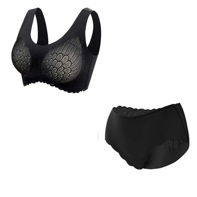 Szexi latex női fehérnemű melltartó szett Seamless női melltartó bugyi szett kényelmes Push Up fehérnemű mellény melltartó szett