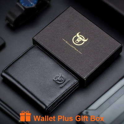 BULLCAPTAIN új RFID férfi bőr pénztárca rövid függőleges mozdony Brit szabadidős multifunkciós kártyacsomagos bőr pénztárca