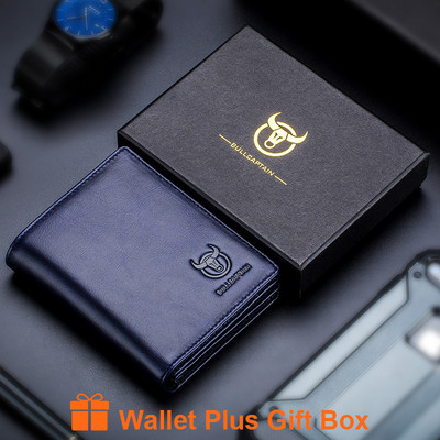 BULLCAPTAIN új RFID férfi bőr pénztárca rövid függőleges mozdony Brit szabadidős multifunkciós kártyacsomagos bőr pénztárca