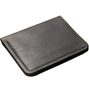 Мъжки къс ултратънък мини портфейл Мъжка щипка от кожа Вертикален портфейл за млади мъже Мека черно-кафява кожена чанта