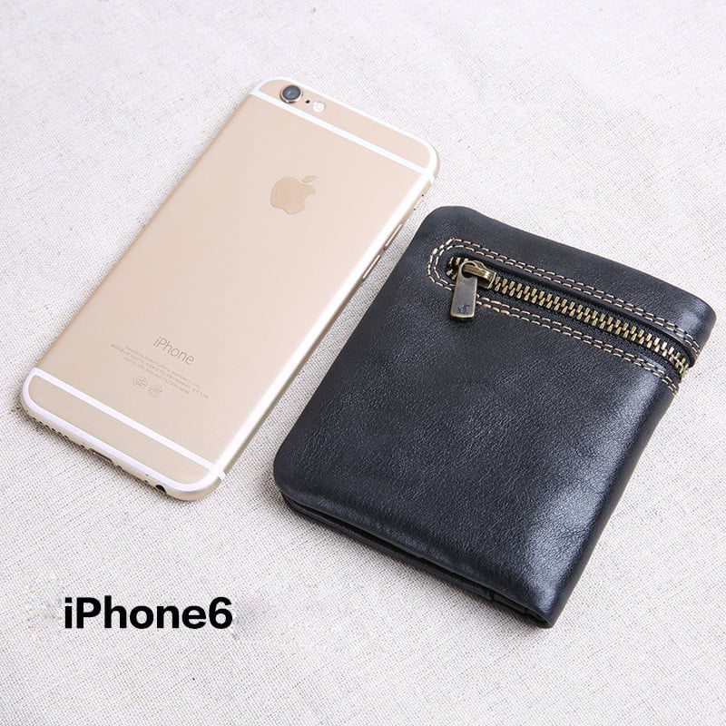 AETOO Мини портмоне за мъже и жени, ръчно изработена кожа, ултратънък, мек кожен портфейл, кожен портфейл с първи слой, къса катарама с цип