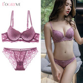 Logirlve Hot Sale 2 db Szexi női csipke melltartó varrat nélküli fehérnemű vékony fehérnemű Kényelmes bh Push up Bralette vezeték nélküli melltartó szettek