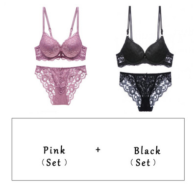 Logirlve Hot Sale 2 db Szexi női csipke melltartó varrat nélküli fehérnemű vékony fehérnemű Kényelmes bh Push up Bralette vezeték nélküli melltartó szettek