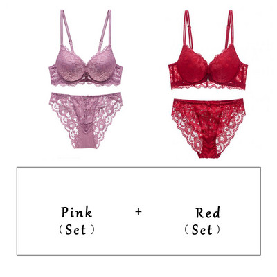 Logirlve Hot Sale 2 db Szexi női csipke melltartó varrat nélküli fehérnemű vékony fehérnemű Kényelmes bh Push up Bralette vezeték nélküli melltartó szettek