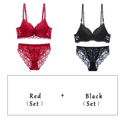 Logirlve Hot Sale 2 db Szexi női csipke melltartó varrat nélküli fehérnemű vékony fehérnemű Kényelmes bh Push up Bralette vezeték nélküli melltartó szettek