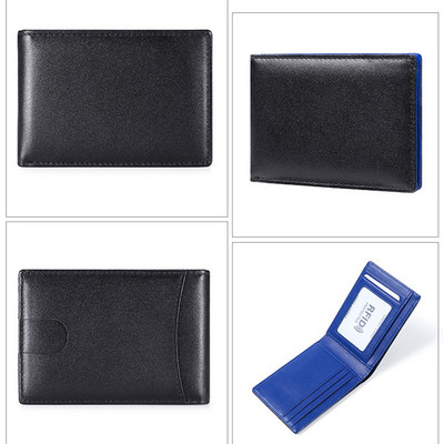Muški, poslovni novčanik od  kože, držač kreditne kartice, muški ultratanki mini novčanik za muškarce protiv krađe koji blokira RFID