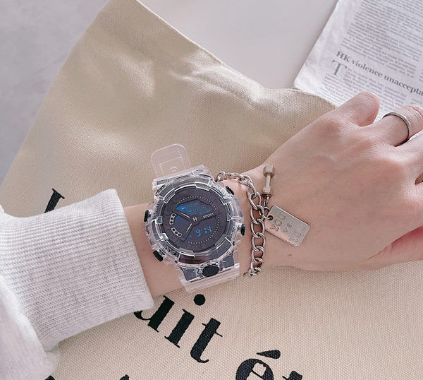 Sportinis-kasdienis laikrodis su gumine rankena - unisex modelis