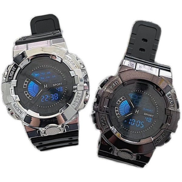 Sportinis-kasdienis laikrodis su gumine rankena - unisex modelis