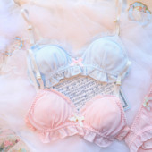 Japoniškų liemenėlių kelnaičių rinkinys Lolita Moteriškas Push Up Liemenėlė Madingi Medvilniniai apatiniai raukiniai Nėriniai kelnaitės Moteriškas seksualus apatinio trikotažo rinkinys