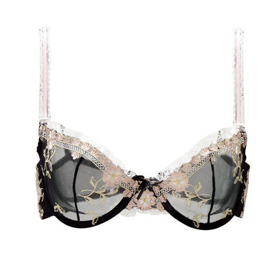 YBCG Γυναικεία Εσώρουχα Δαντέλα Εσώρουχα χωρίς επένδυση See Through Brassiere Σουτιέν και εσώρουχο με προοπτική με φλοράλ διχτυωτό πλέγμα Πωλούνται χωριστά