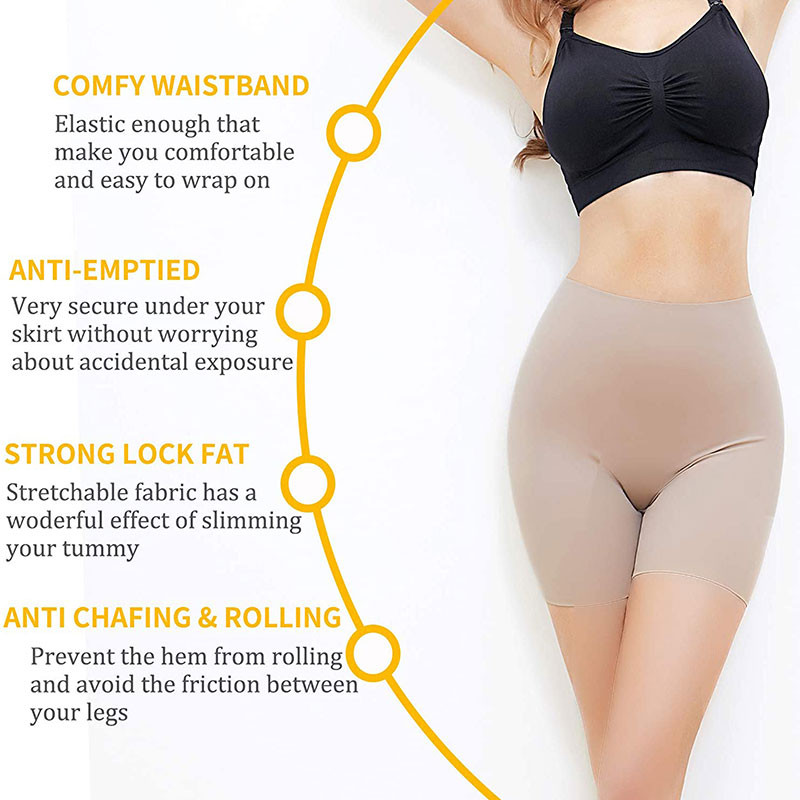 Pantaloni scurți de siguranță pentru femei, anti uz, invizibil sub fustă Pantaloni scurți pentru femei, fără sudură, ultra subțiri, mătase de gheață, pantaloni de siguranță cool