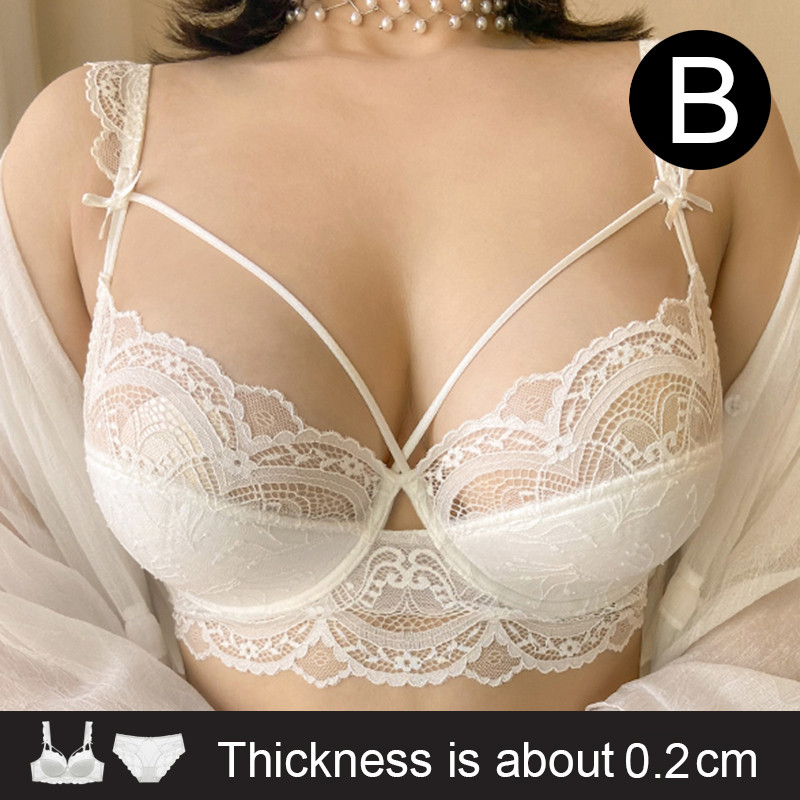 Valge tikandiga Seksikas pesu rinnahoidja ja aluspüksid, läbipaistev üliõhuke Push Up rinnahoidja pits naiste aluspesu komplektid E Cup