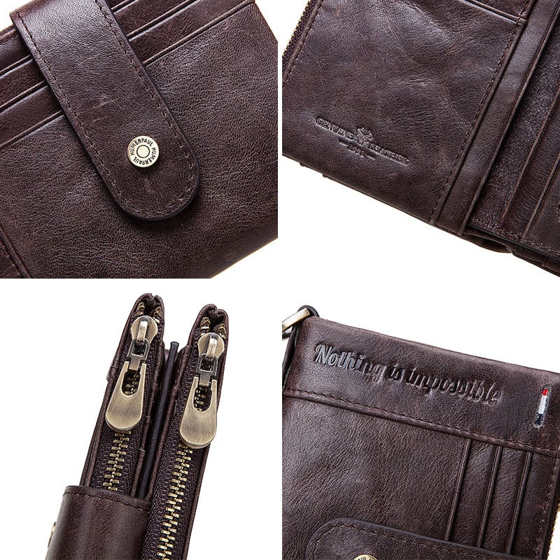 RFID Meeste Rahakotid Õhukesed nahast Bifold Hasp Vintage Lühike Meeste Rahakott Mündikott Multifunktsionaalsed Kaardid Rahakott Disainer kettkott