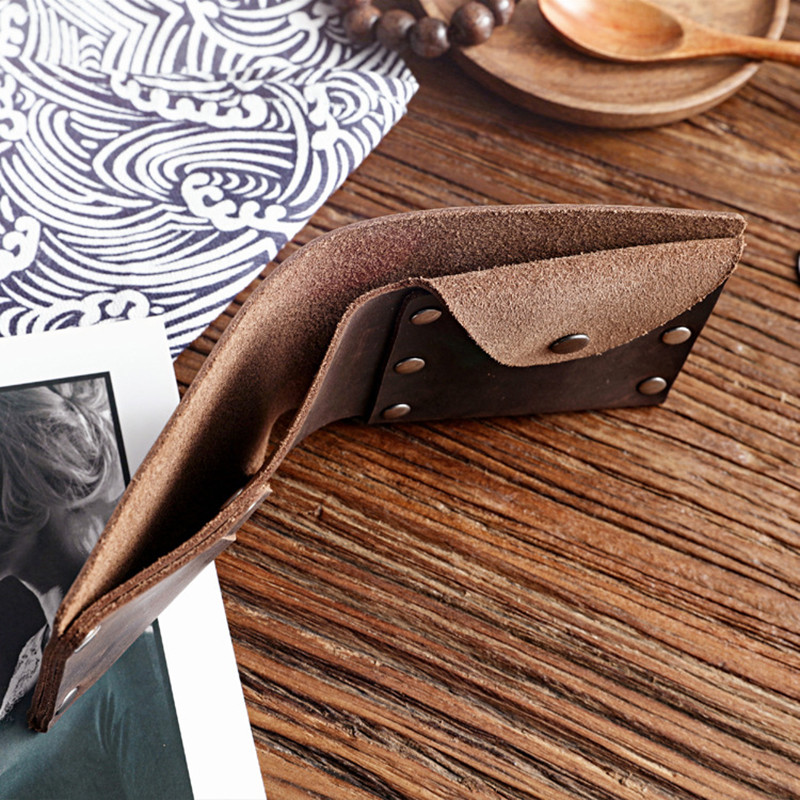 készült férfi pénztárca Férfi Vintage kézzel készített őrült lóbőr rövid, bifold pénztárcák pénztárca kártyatartó érme zsebbel