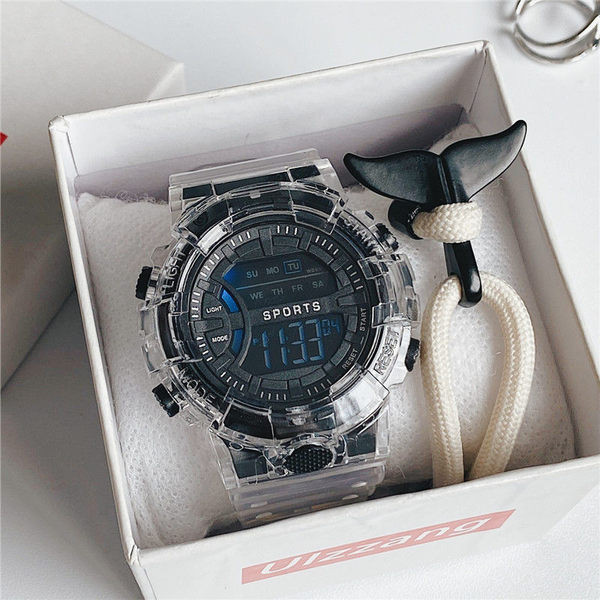 Jauna modeļa elektroniskais pulkstenis ar gumijas siksniņu vīriešiem