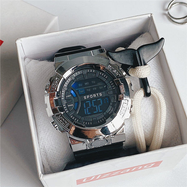 Jauna modeļa elektroniskais pulkstenis ar gumijas siksniņu vīriešiem