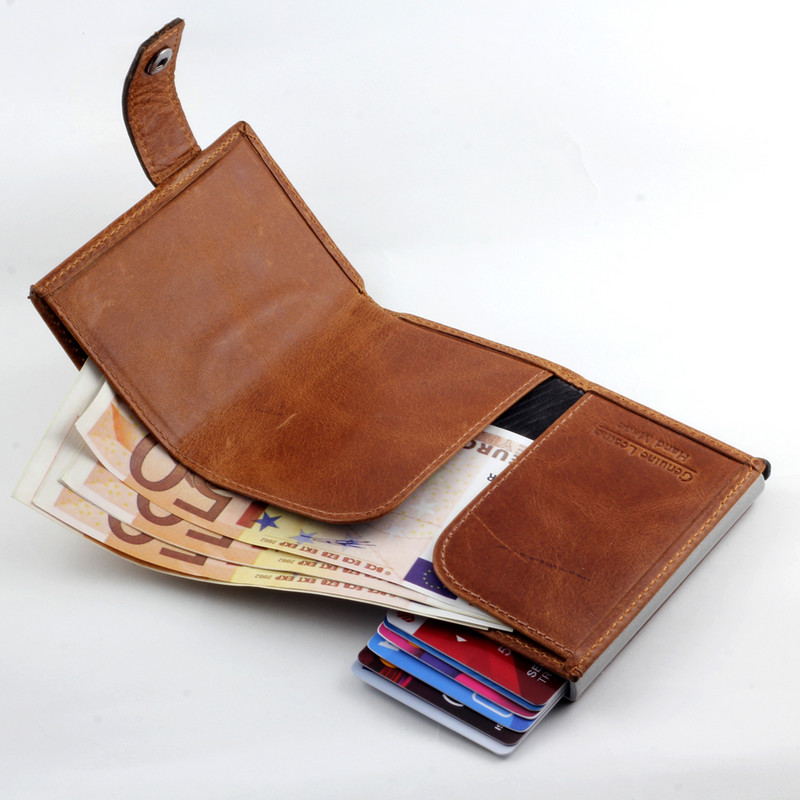 „Smart Wallet“ vizitinių kortelių laikiklis Tikros karvės odos Rankų darbo išmanusis automatinis kortelių laikiklis vyrams Dovana