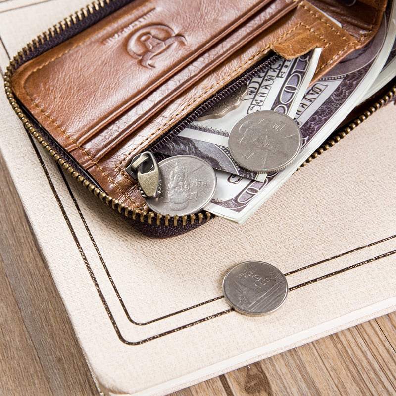  Nahast meeste rahakotid väike münditasku rahakott Retro tõmblukuga rahakott Nahast kaardihoidja tasku rahakott Meeste rahakotid