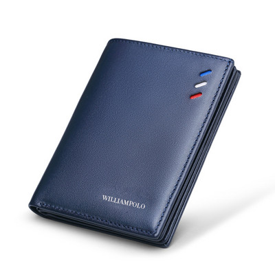 WILIAMPOLO Férfi Pénztárcák Rövid Luxus Bőr Férfi Pénztárca mini Férfi pénztárca Bőr Retikül hitelkártya Luxus csomag PL181368