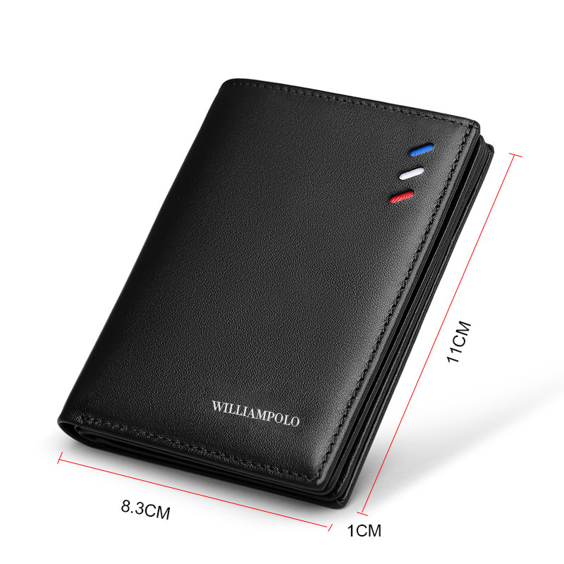 WILIAMPOLO Férfi Pénztárcák Rövid Luxus Bőr Férfi Pénztárca mini Férfi pénztárca Bőr Retikül hitelkártya Luxus csomag PL181368