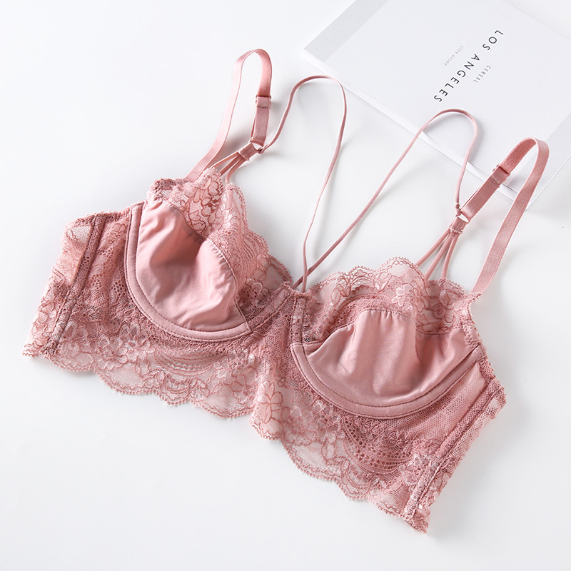 Csipke ultravékony melltartó és derékig érő bugyi, push up szépség hátizsák női szexi fehérnemű fehérnemű melltartó szett átlátszó