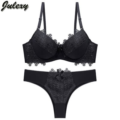 Julexy New 2021 Sexy Women krūšturu komplekts BC Cup Solid Lace bikini krūštura komplekts sieviešu apakšveļas komplekts