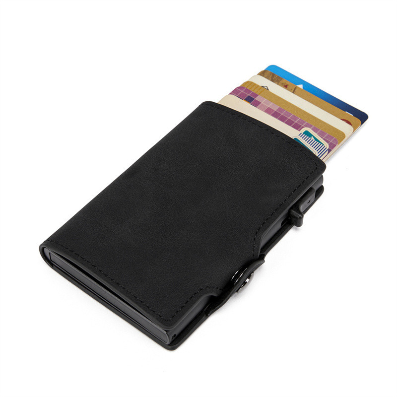 Bisi Goro kohandatud nimega meeste PU-nahast rahakott RFID-krediitkaardihoidja ümbris Haspi disainiga rahakott, mis sobib 6 kaardile rahakotile