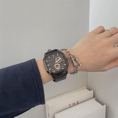 Modern férfi karóra öko bőr szíjjal