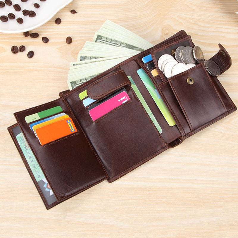 Mehe rahakott kott rahakott Kokkuvolditav vargusvastane RFID visiitkaardihoidja tasku ID kott Vertikaalne vana rahakott meestele