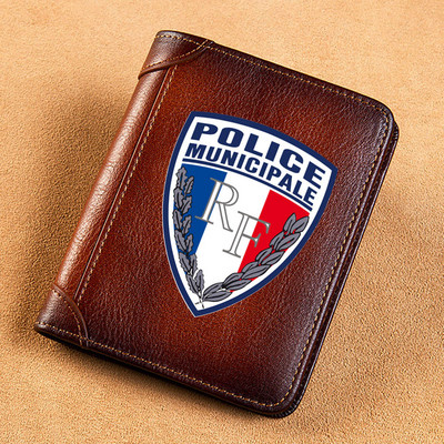 Aukštos kokybės odos vyriškos piniginės Guardia civilinis simbolis spausdinamas trumpas kortelių laikiklis piniginė Prabangios prekės ženklo vyriška piniginė