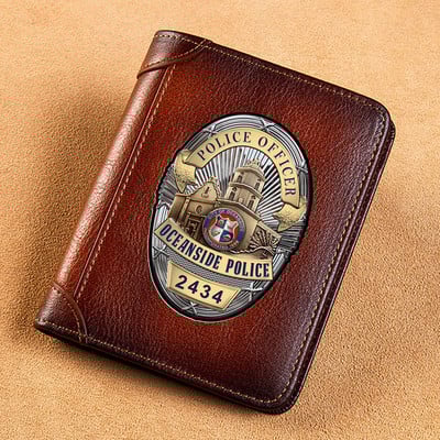 Aukštos kokybės odos vyriškos piniginės Guardia civilinis simbolis spausdinamas trumpas kortelių laikiklis piniginė Prabangios prekės ženklo vyriška piniginė