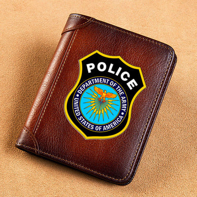 Aukštos kokybės odos vyriškos piniginės Guardia civilinis simbolis spausdinamas trumpas kortelių laikiklis piniginė Prabangios prekės ženklo vyriška piniginė