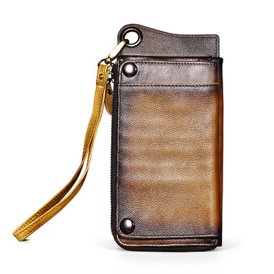 Divat Férfi Szervező Bőr Design Állat Dombornyomott Csekkfüzet Vas lánc Cipzáras Zseb Pénztárca Pénztárca Kuplung kézitáska Férfi ck001-1