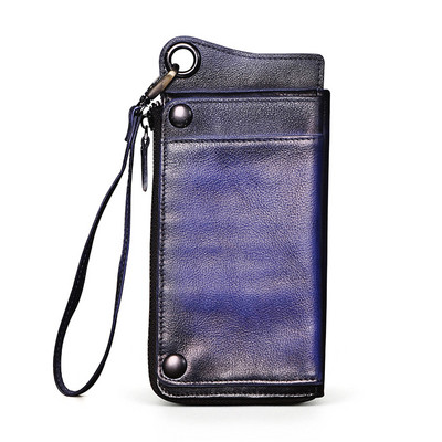 Divat Férfi Szervező Bőr Design Állat Dombornyomott Csekkfüzet Vas lánc Cipzáras Zseb Pénztárca Pénztárca Kuplung kézitáska Férfi ck001-1