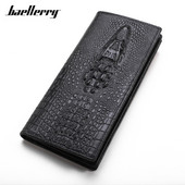 Nahamustriga pikk rahakott meeste kaardihoidja mobiiltelefoni tasku siduriga rahakott Carteira kvaliteetsed meeste rahakotid