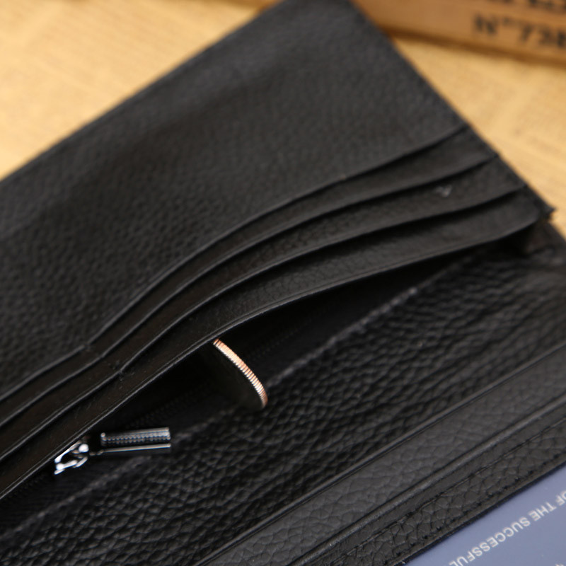 Nahamustriga pikk rahakott meeste kaardihoidja mobiiltelefoni tasku siduriga rahakott Carteira kvaliteetsed meeste rahakotid