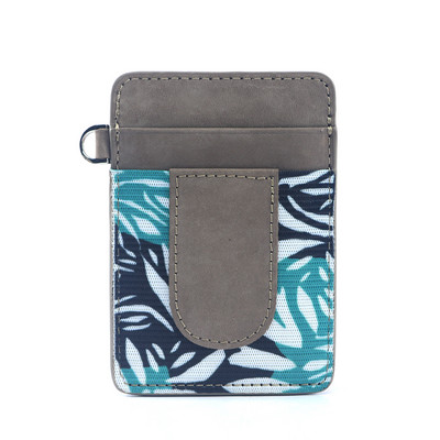 Elastinis kreditinių kortelių laikiklis Minimalistinis RFID blokuojantis priekinės kišenės plonas kortelės dėklas Mini odos piniginė vyrams ir moterims
