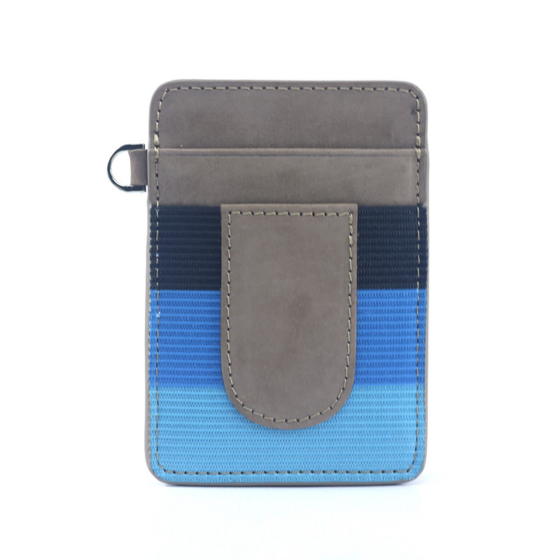 Elastinis kreditinių kortelių laikiklis Minimalistinis RFID blokuojantis priekinės kišenės plonas kortelės dėklas Mini odos piniginė vyrams ir moterims